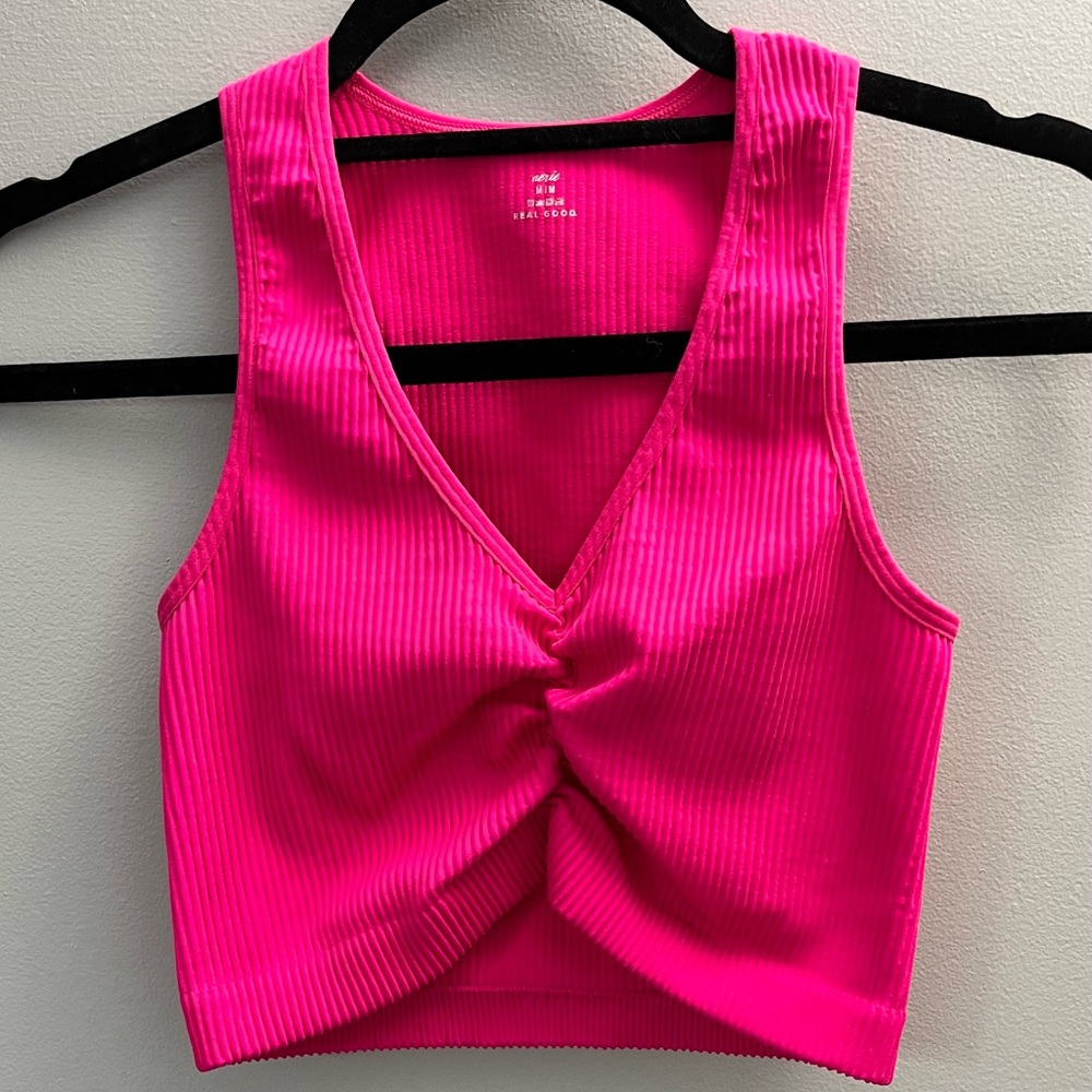 Aerie ribbed cropped tank